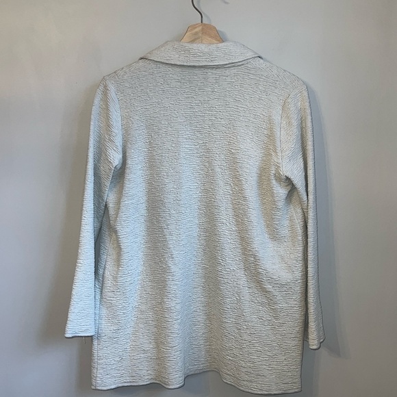 Eileen Fisher Notch Collar Jacket Textured Boxy Bracelet Length Sleeves SZ XS - Picture 6 of 7